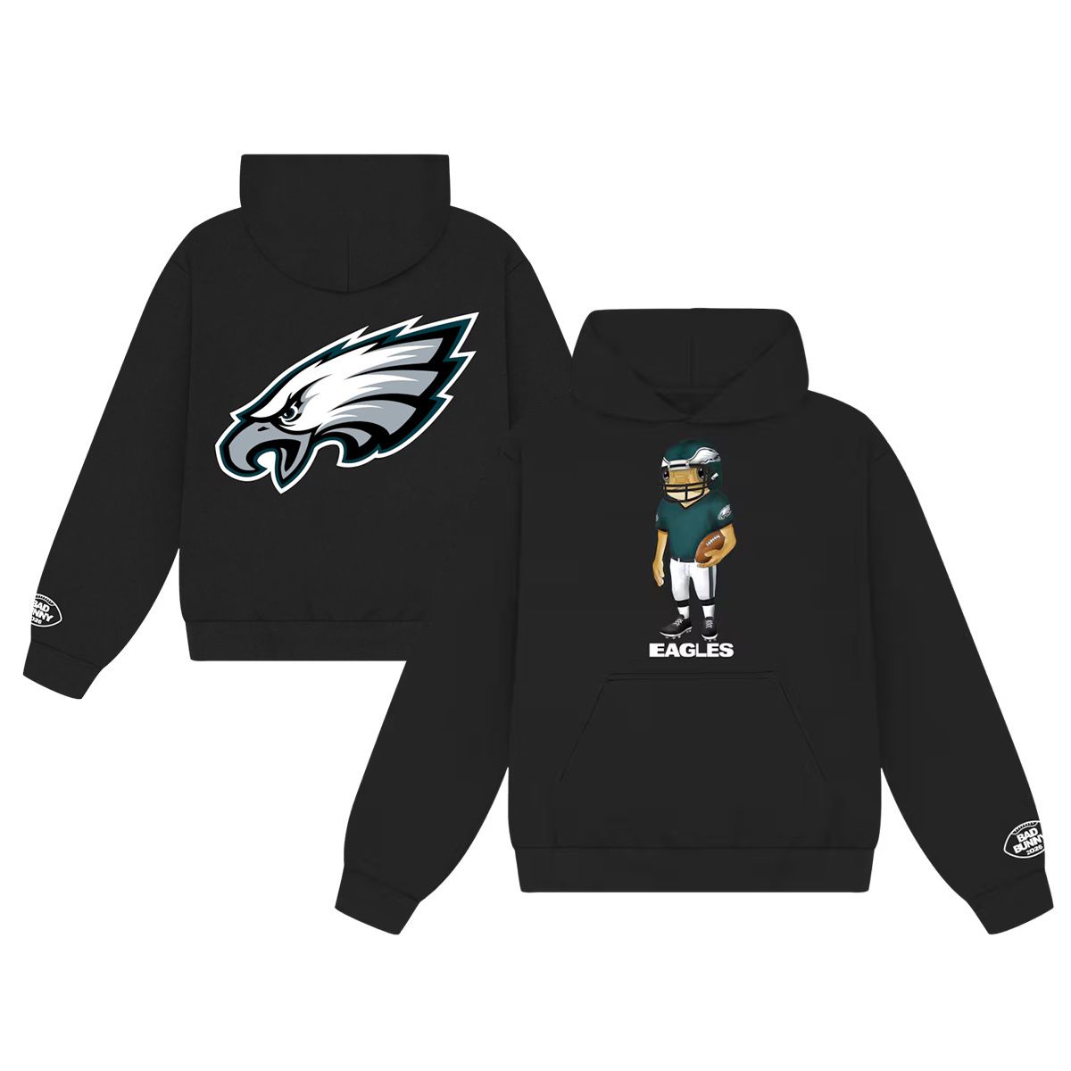 Men 2026 NFL Philadelphia Eagles hoodie black 0011->nfl t-shirts->Sports Accessory